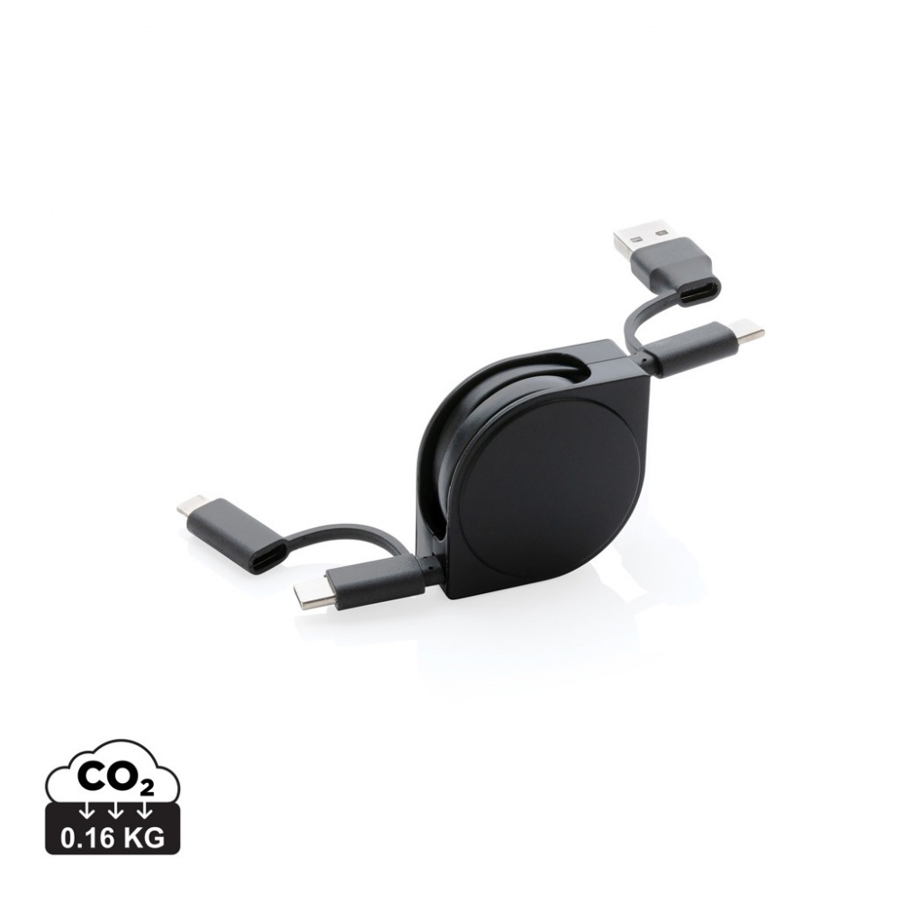 Logotrade corporate gift picture of: RCS standard recycled plastic and TPE 6-in-1 cable