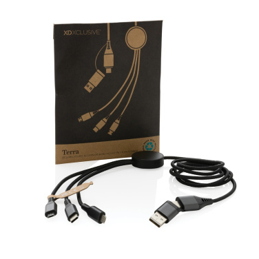 Logo trade promotional giveaway photo of: Terra RCS recycled aluminium 120cm 6-in-1 cable