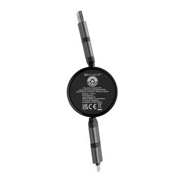 Logotrade advertising products photo of: Terra RCS recycled aluminium retractable 6 in 1 cable