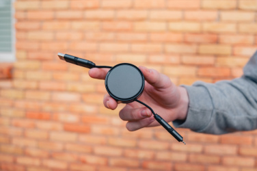 Logo trade promotional gifts picture of: Terra RCS recycled aluminium retractable 6 in 1 cable