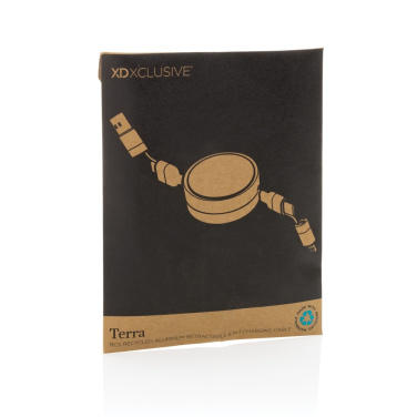 Logo trade advertising products image of: Terra RCS recycled aluminium retractable 6 in 1 cable