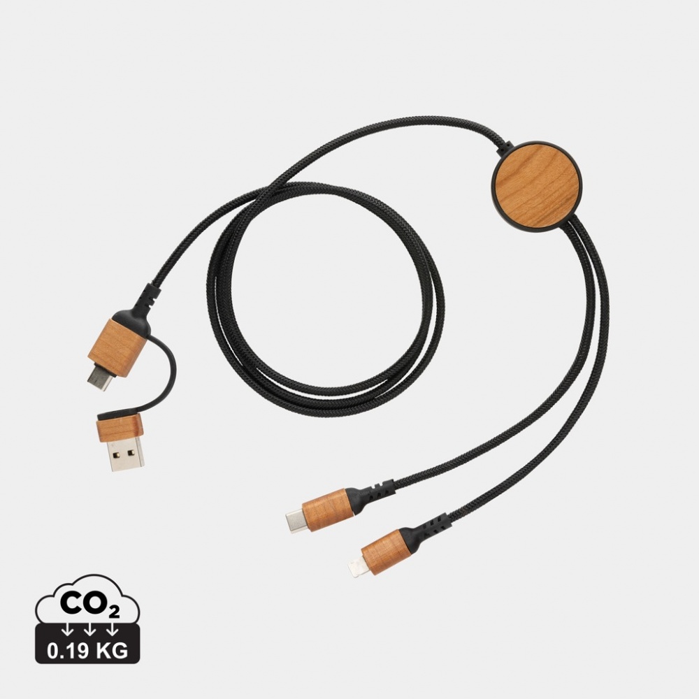Logotrade advertising product picture of: Ohio RCS certified recycled plastic 6-in-1 cable