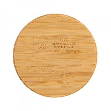 Logotrade promotional product picture of: Bamboo 5W round wireless charger
