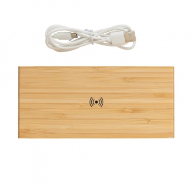 Logotrade promotional item picture of: Bamboo alarm clock with 5W wireless charger