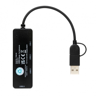 Logotrade promotional giveaways photo of: RCS recycled plastic USB hub with dual input