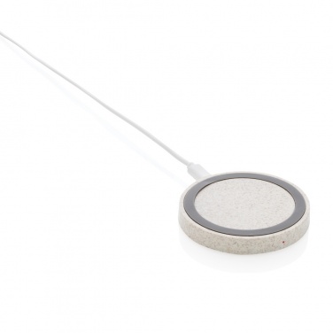 Logo trade corporate gifts picture of: Wheat Straw 5W round wireless charging pad