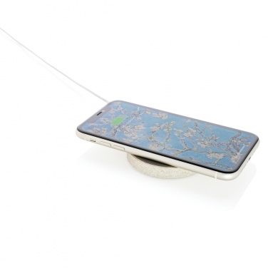 Logo trade business gift photo of: Wheat Straw 5W round wireless charging pad