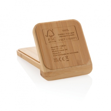 Logotrade corporate gifts photo of: Bamboo 5W wireless charging stand