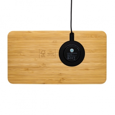 Logotrade promotional product picture of: Bamboo desk organiser 10W wireless charger
