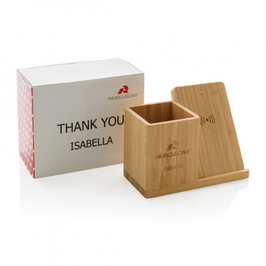 Logotrade corporate gift image of: Calgary bamboo 10W wireless charger