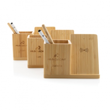 Logotrade promotional product image of: Calgary bamboo 10W wireless charger