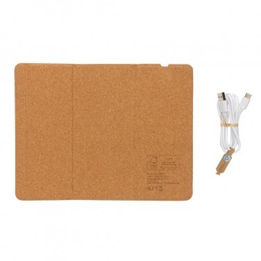 Logotrade promotional item image of: 10W wireless charging cork mousepad and stand