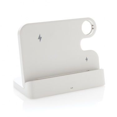 Logo trade promotional products picture of: Joltz RCS recycled plastic dual 15W charger with iWatch slot