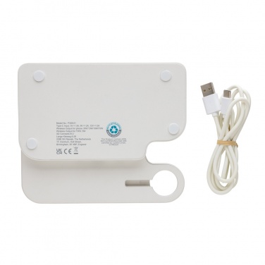 Logotrade corporate gift image of: Joltz RCS recycled plastic dual 15W charger with iWatch slot