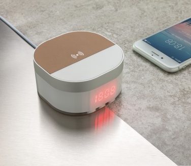 Logo trade advertising products picture of: Aria 5W Wireless Charging Digital Clock