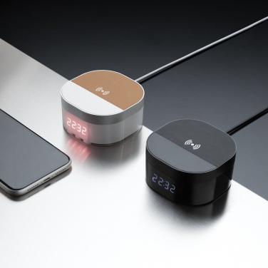 Logo trade promotional products image of: Aria 5W Wireless Charging Digital Clock
