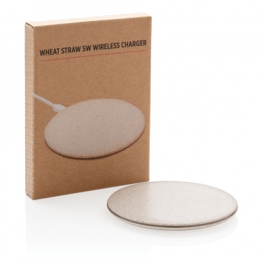 Logo trade promotional merchandise picture of: 5W Wheat straw wireless charger