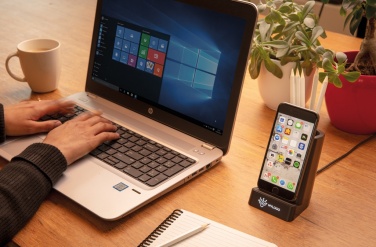 Logo trade corporate gift photo of: Light up logo 5W wireless charging pen holder