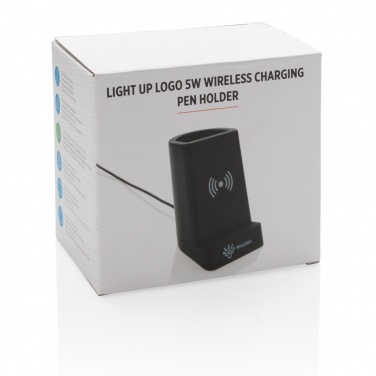 Logo trade promotional giveaway photo of: Light up logo 5W wireless charging pen holder