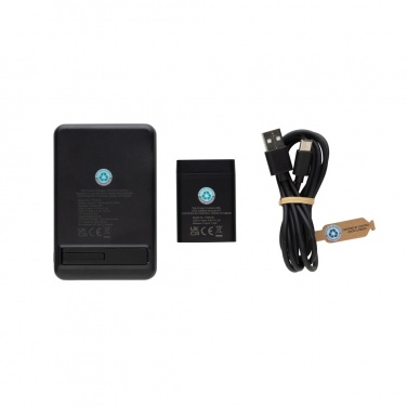 Logotrade corporate gift image of: Powerbase RCS recycled plastic 3 in 1 charger with powerbank
