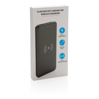 Logotrade corporate gifts photo of: 10.000 mAh Fast Charging 10W Wireless Powerbank with PD