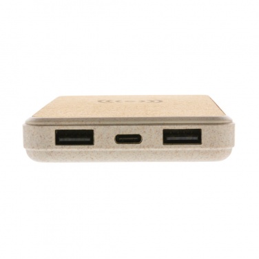Logotrade promotional giveaway image of: Cork and Wheat Straw 8.000 mAh 5W wireless powerbank