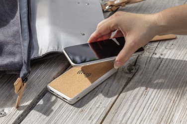 Logo trade promotional products image of: Cork and Wheat Straw 8.000 mAh 5W wireless powerbank