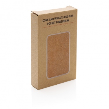 Logo trade promotional gift photo of: Cork and Wheat 5.000 mAh pocket powerbank