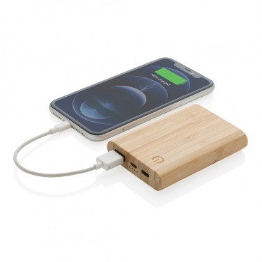 Logotrade promotional gift picture of: Bamboo 5.000 mAh powerbank