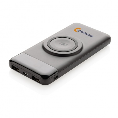 Logo trade promotional giveaways image of: 10.000 mah wireless powerbank with watch charger