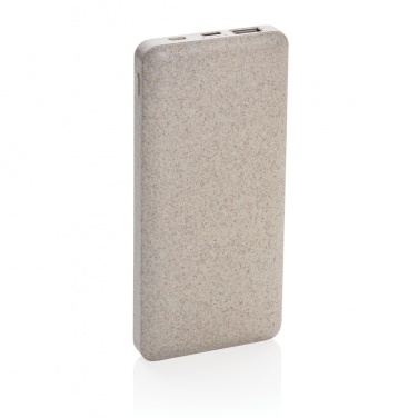 Logo trade promotional giveaways image of: 10.000 mah wheat straw powerbank