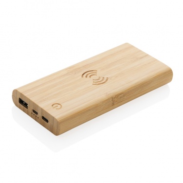 Logotrade promotional gift image of: Bamboo 8.000 mAh 5W wireless powerbank
