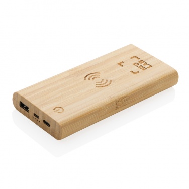 Logotrade promotional product image of: Bamboo 8.000 mAh 5W wireless powerbank