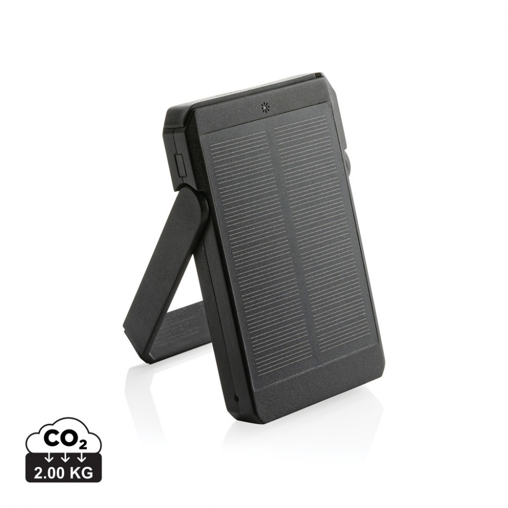 Logo trade advertising product photo of: Skywave RCS rplastic solar powerbank 5000 mAh 10W wireless