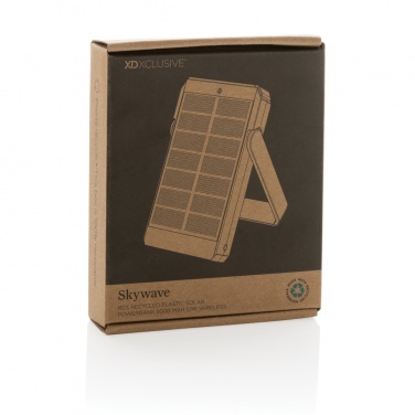 Logotrade promotional giveaway image of: Skywave RCS rplastic solar powerbank 5000 mAh 10W wireless