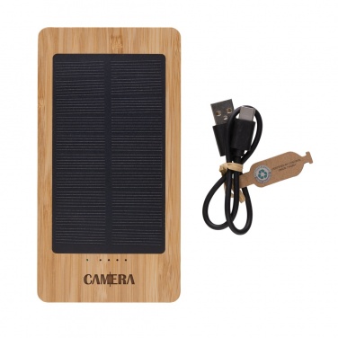 Logotrade business gifts photo of: Sunwick 10.000 mAh Bamboo solar powerbank
