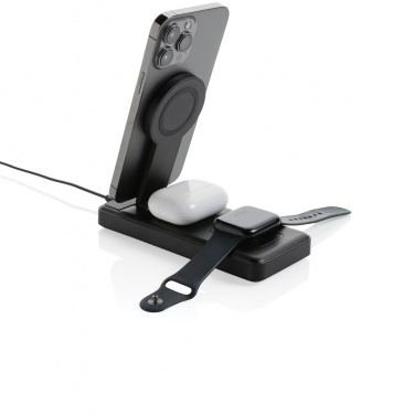 Logo trade advertising products image of: Fenwick RCS recycled plastic 10000mah  3 in 1 fast powerbank