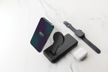 Logo trade promotional items image of: Fenwick RCS recycled plastic 10000mah  3 in 1 fast powerbank