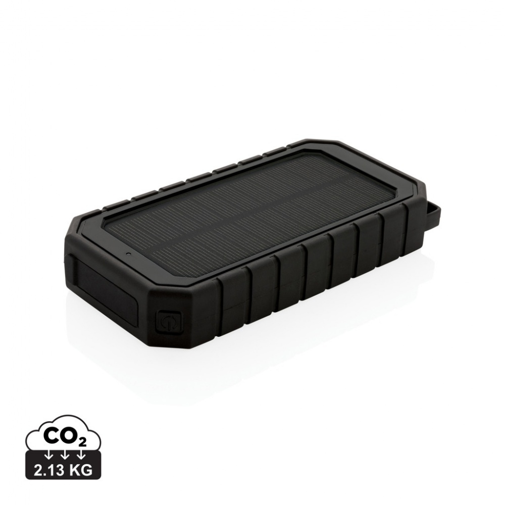 Logotrade promotional merchandise picture of: RCS recycled plastic Solar powerbank with 10W Wireless