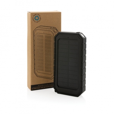 Logotrade promotional gift image of: RCS recycled plastic Solar powerbank with 10W Wireless