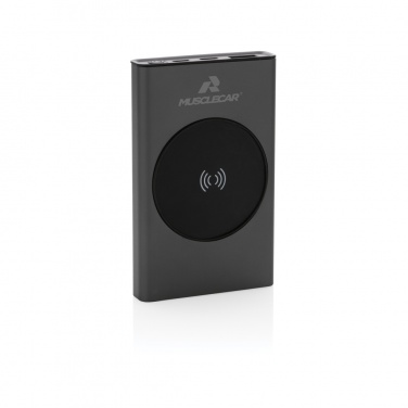 Logo trade promotional giveaway photo of: Terra RCS recycled aluminium 5000 mAh powerbank 5W wireless