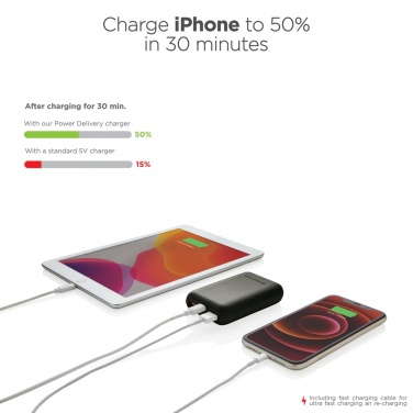 Logo trade promotional gifts image of: Urban Vitamin Alameda 10.000 mAh 18W PD powerbank