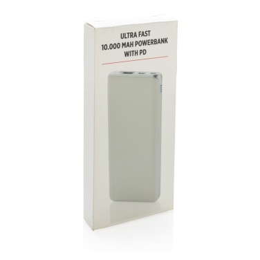 Logo trade promotional gift photo of: Ultra fast 10.000 mAh powerbank with PD