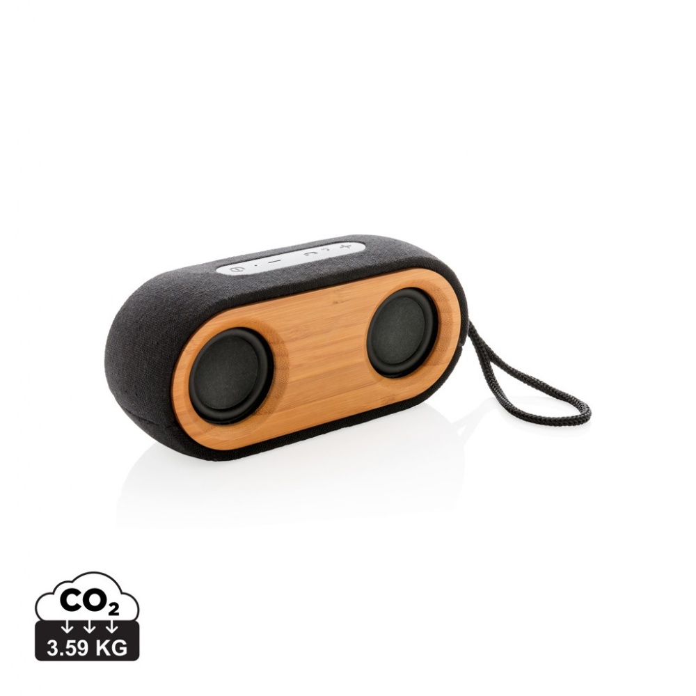 Logo trade promotional giveaway photo of: Bamboo X double speaker
