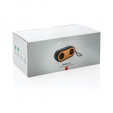 Logo trade promotional products picture of: Bamboo X double speaker