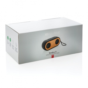 Logo trade corporate gifts image of: Bamboo X double speaker
