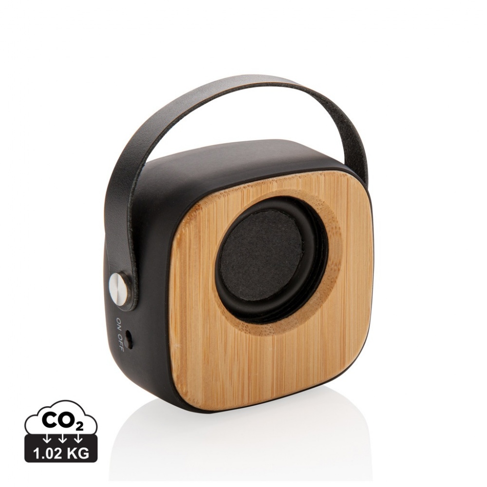 Logo trade promotional products image of: Bamboo 3W Wireless Fashion Speaker