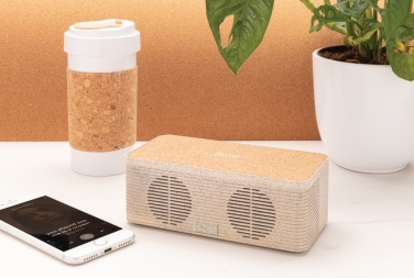 Logo trade promotional products image of: Wheatstraw wireless charging speaker