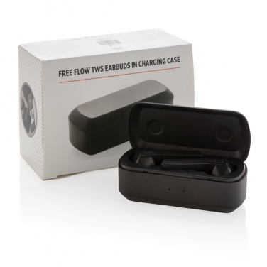 Logo trade promotional merchandise image of: Free Flow TWS earbuds in charging case