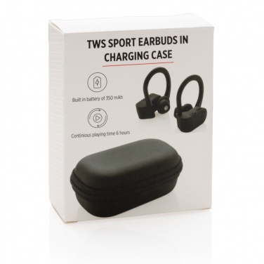 Logo trade promotional item photo of: TWS sport earbuds in charging case